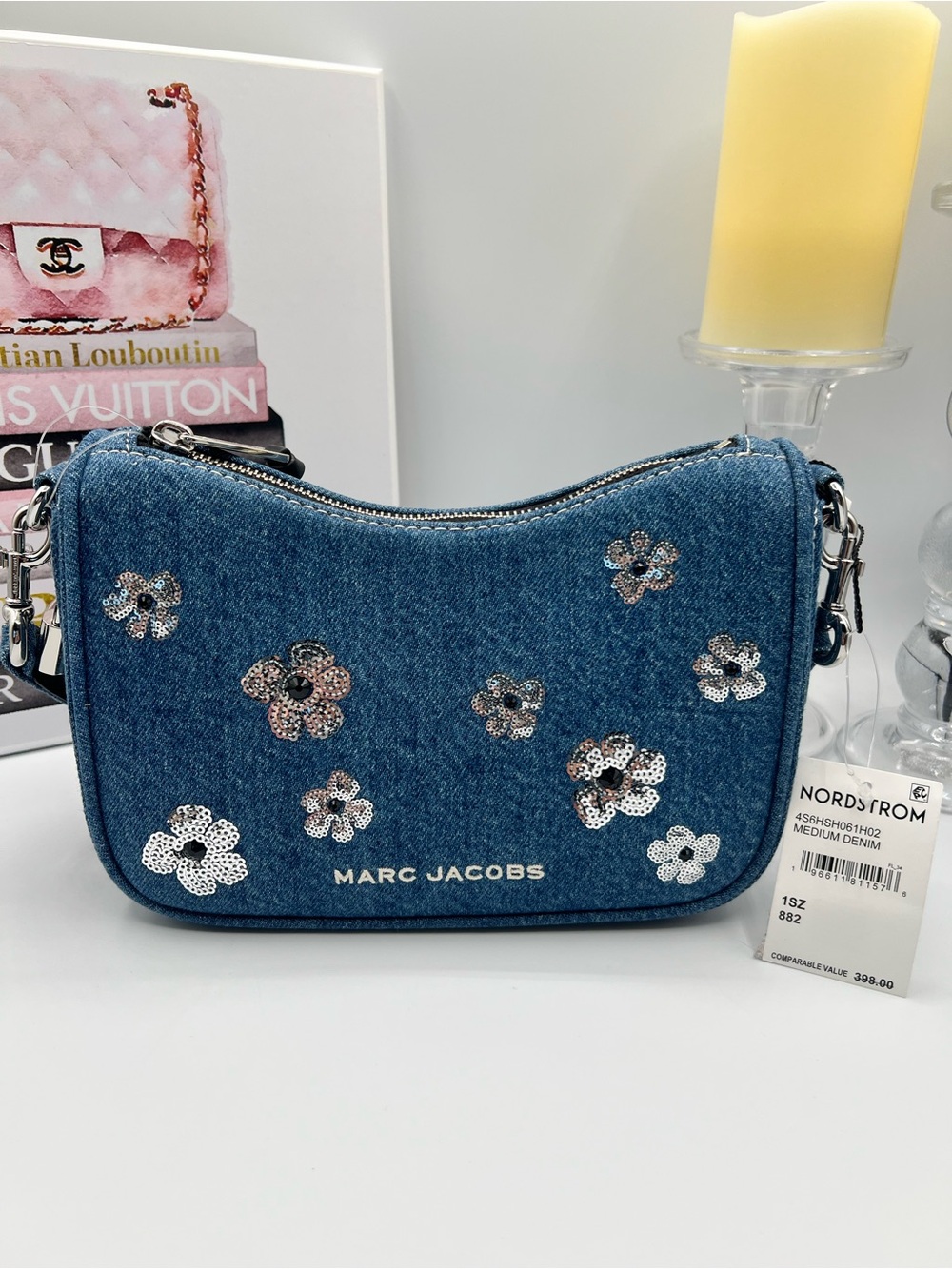 Marc Jacobs NWT Denim Sequin Daisy Drifter bag - Denim